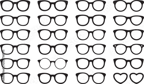 Εκτύπωση καμβά Variety of classic round eyeglass frames collection