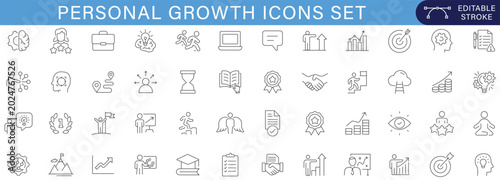 Photos Personal Growth Icons Set for Career Development, Success Achievement, Leadershi