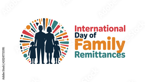 Foto international day of family remittances colorful illustration with family silhou
