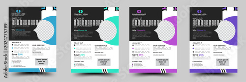 Simple creative corporate business flyer design template or brochure design, 4variant design, unique and stylish design layout.