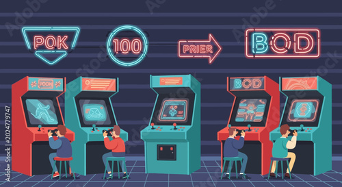 Bild auf Leinwand Retro arcade video game machines.