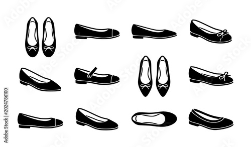 Bild auf Leinwand Monochrome ballerina footwear silhouette icon vector illustration design
