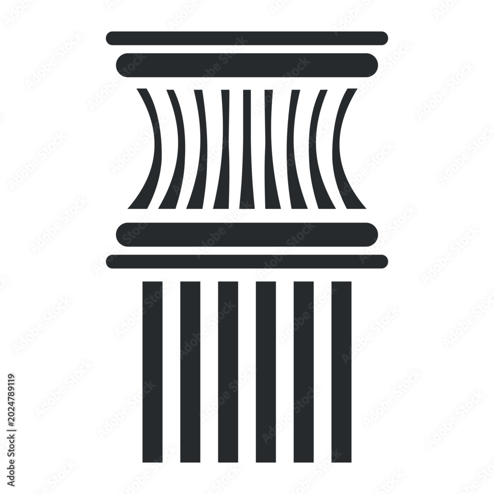 Fototapeta premium Antique column icon in vector format showing classic design and structure for architectural use and decoration