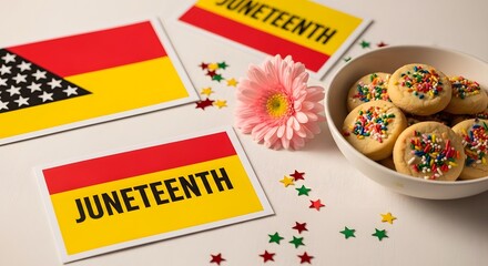 Juneteenth celebration with cookies and cards