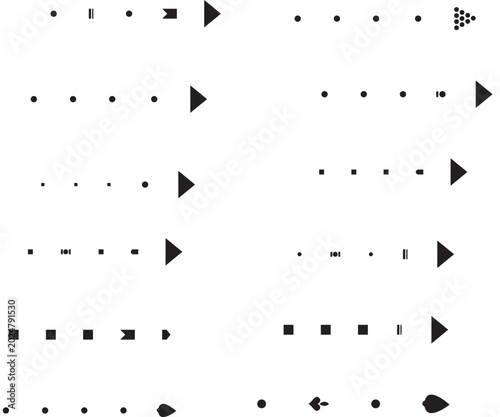 Black geometric shapes, icons, and symbols set, vector graphics, design elements, modern minimalist style