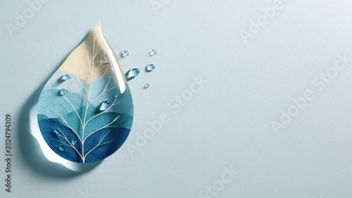 Water Drop Leaf – Sustainability and Nature Protection Concept
