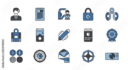 Photos Security icons and symbols collection.