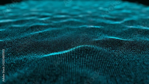 Abstract Blue Digital Wave Pattern Background Loop.