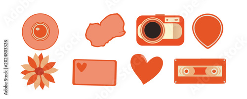  90s Vintage ORANGE COLOR Set