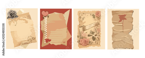 71 vintage paper background ,scrapbook set,old page vintage design,Vintage Scrapbook Paper