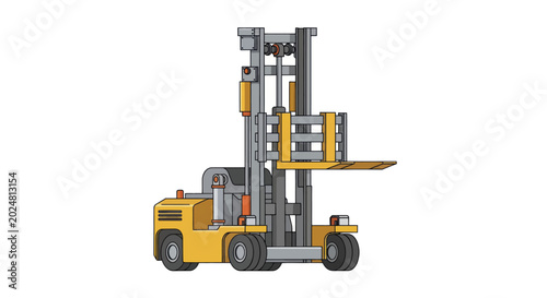 Canvas-taulu Yellow Forklift Truck Lifting Pallet with Industrial Equipment.