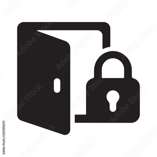 Secure Door Lock Protection Icon