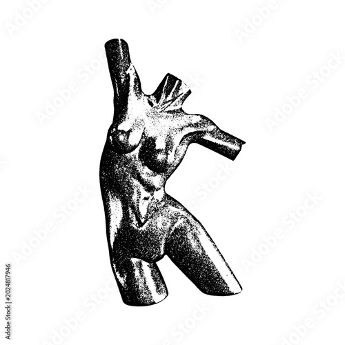 Fotografija Abstract stylized sculpture of male torso with detailed musculature sculpture mu