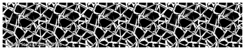 Konstfotografi Shattered glass shards and jagged geometric cracked pattern in abstract monochro