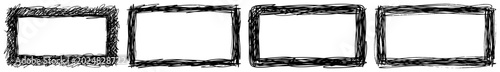 Foto Rectangular frames with sketchy scribbled edges in hand drawn style