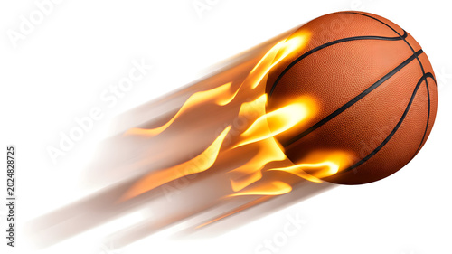 Flaming Basketball Speed Motion Sports Illustration
