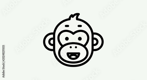 Photography Cartoon monkey face outline illustration