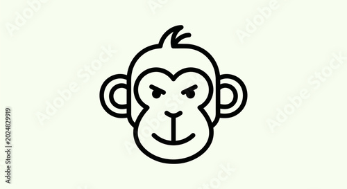 Canvas Print Cartoon monkey face outline illustration