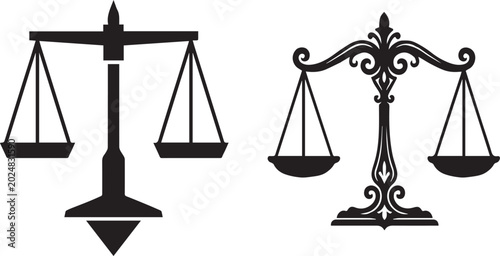 Konstfotografi Justice Scales of Law and Balance Silhouettes