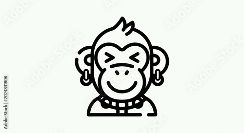 Canvas Print Cartoon monkey icon illustration