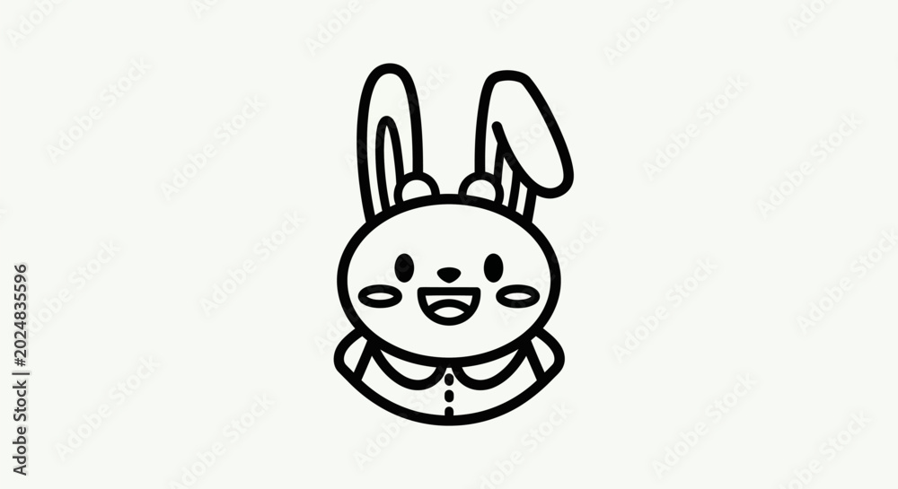 Fototapeta premium Cartoon bunny portrait illustration