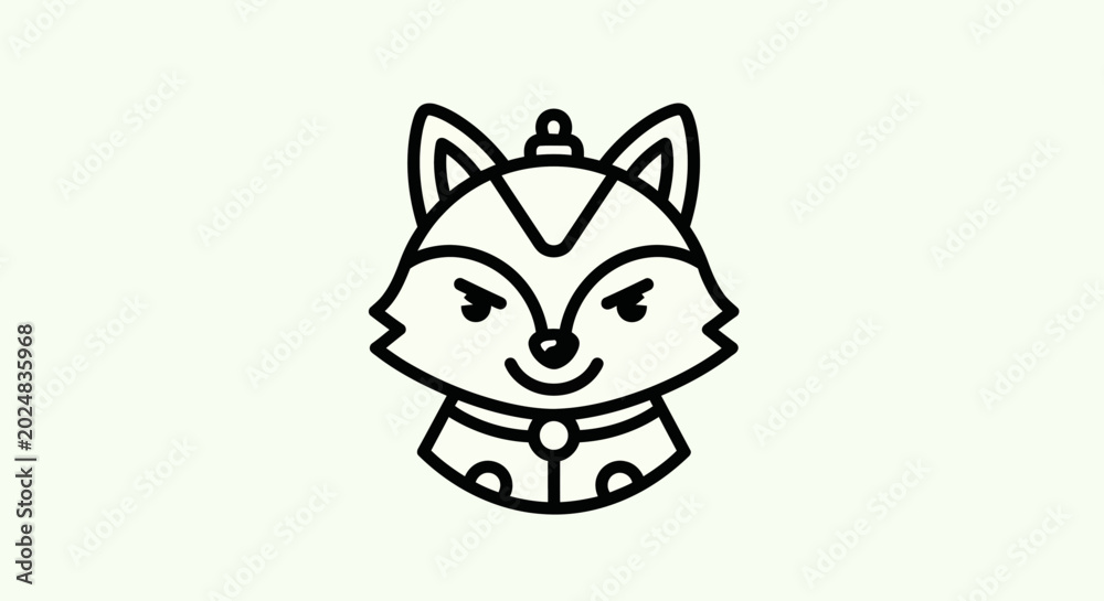 Fototapeta premium Cartoon fox icon on white background
