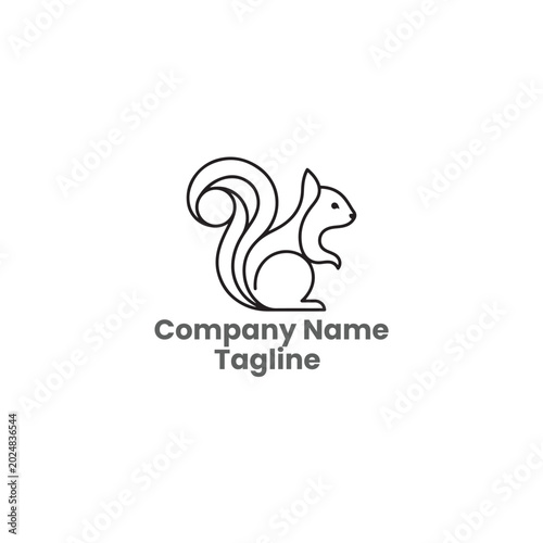 Squirrel Line Art Logo