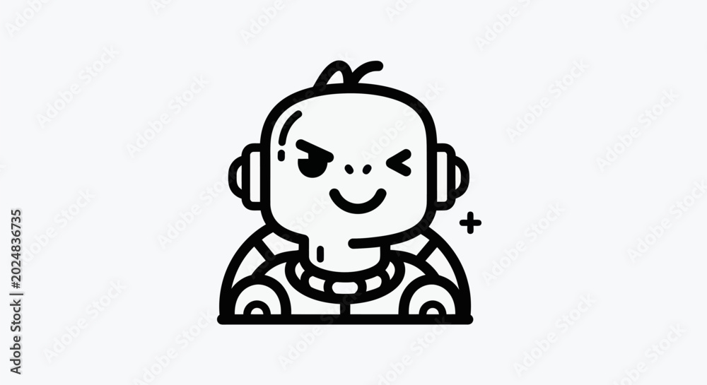 Fototapeta premium Cartoon robot character illustration