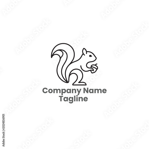 Squirrel Line Art Logo