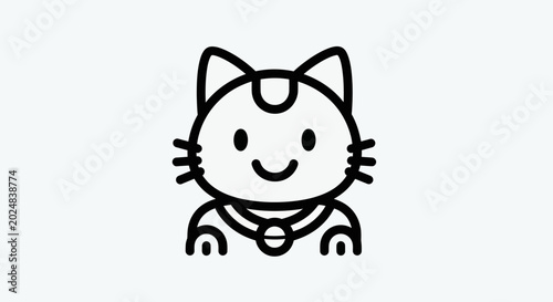 Cartoon cat illustration on white background