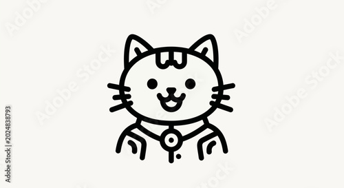 Cartoon cat illustration on white background