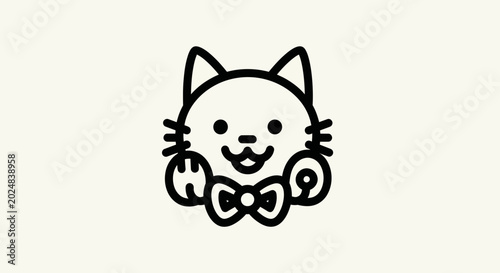 Cartoon cat illustration on white background
