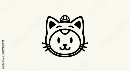 Cartoon cat illustration on white background
