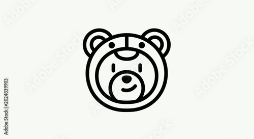 Cartoon teddy bear icon on white background