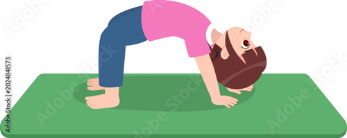 Child Practicing Bridge Yoga Pose