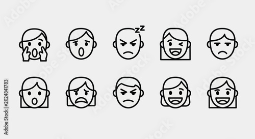 Fotografija Emotions illustrated icon set