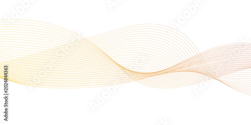 Tableau sur toile Abstract flowing golden lines creating a wavy design against a white backdrop, the lines intertwine and undulate, modern design concept with a minimalistic style