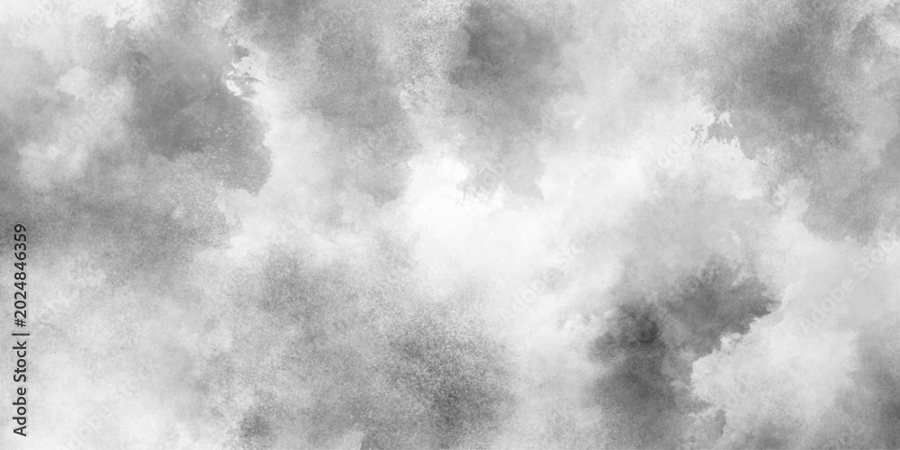 Fototapeta premium Abstract grayscale smoky cloudscape, beautiful blurry abstract black and white texture background with smoke, sky with black and white watercolor cloud textured background.