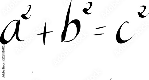 Pythagorean Theorem Equation in Clean Mathematical Typography