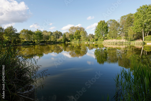 Tableau sur toile Fishing Lake In Henlow - _S5B3347