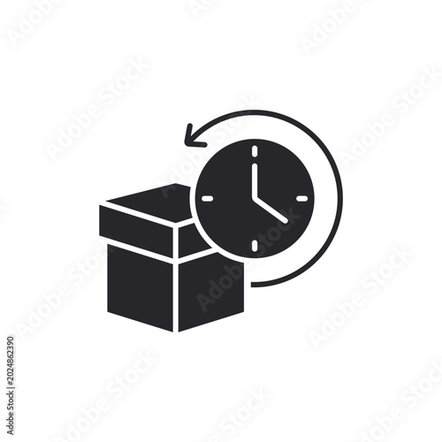 24 hours icons outline and Flat Style,transparent background