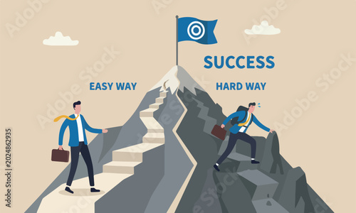 Canvastavla success accomplish succeed, way to reach business goal concept, businessmen comp