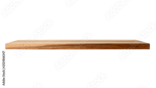 Tableau sur toile Isolated wooden plank for kitchen or product display, natural timber surface, ru