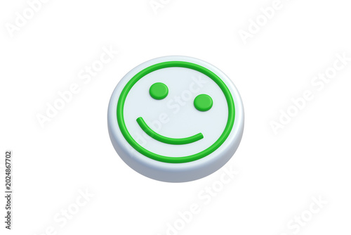 Tableau sur toile Positive emotion face isolated on white background