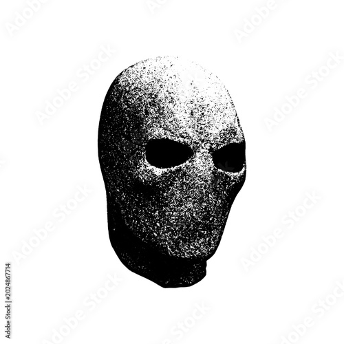 Valokuva Textured black and white mask with dark eye holes disguise anonymous incognito s