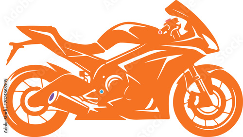 Bild auf Leinwand Modern sport motorbike silhouette isolated on transparent background powerful motorcycle racing vehicle illustration for extreme transport design projects
