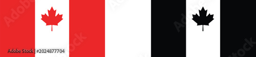 Quadro su tela Canada day vector canadian flag illustration with maple leaf patriotic design