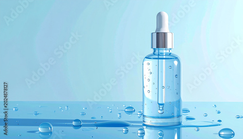 Hydrating Serum Dropper Bottle Skincare Concept