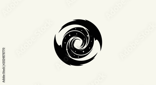 Abstract spiral design with starry elements