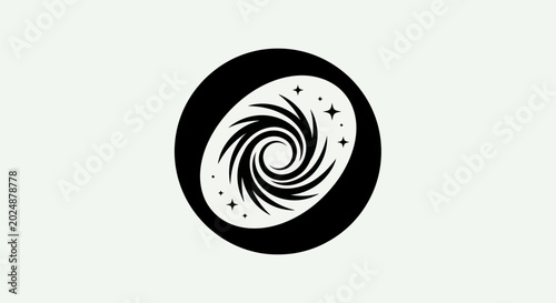 Abstract black and white vortex design
